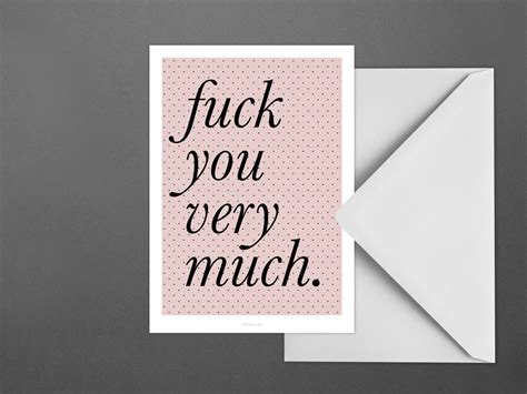 Postkarte Fyvm Fuck You Very Much Typographie Buchstaben Etsy