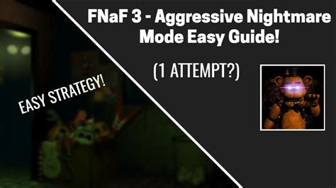 How To Beat Aggressive Nightmare Mode Easy Strategy FNaF 3 YouTube