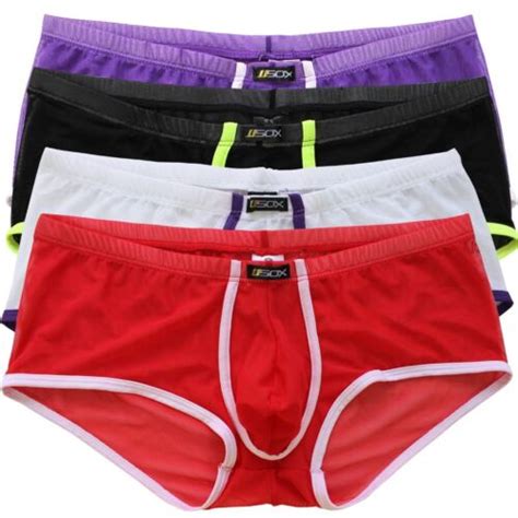 Sexy Mens Underwear Sheer Mesh Boxer Briefs See Through Gay Shorts Bikini Trunks Ebay