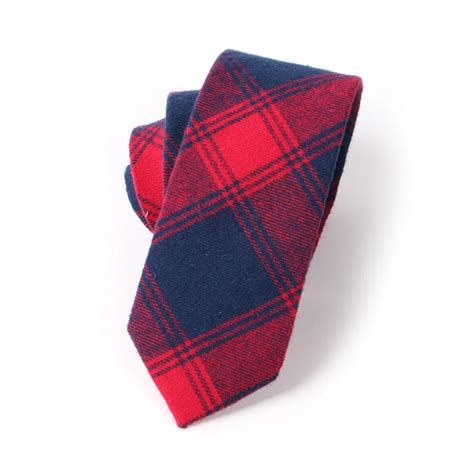 Tieset Casual Cotton Ties For Men 6cm Slim Skinny Narrow Plaid Necktie