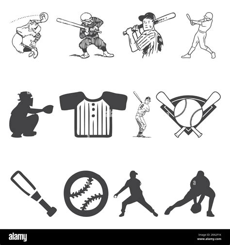Vector Bundle Of Baseball And Icons Stock Vector Image And Art Alamy