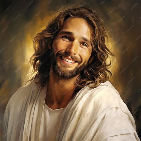 Premium Photo Illustration Of Jesus Christ With A Happy And