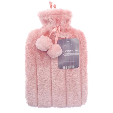 Country Club Assorted Fau Fur Hot Water Bottle Wilko