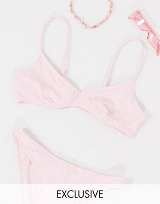 Miss Selfridge Underwire Bikini Set In Pale Pink ASOS