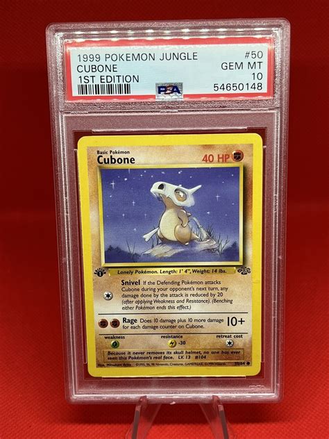 1999 Cubone Pokemon Jungle 50 Gem Mint 1st Edition PSA 10 EBay