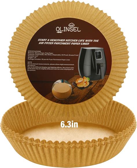 Olinsel Pcs Air Fryer Parchment Paper Liners Round Non Stick