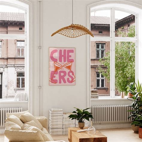 Cheers Print Wine Glass Cheers Poster Kitchen Wall Art Bar Cart