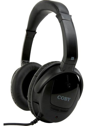 Coby Cv194 Noise Cancellation Digital Stereo Folding Headphones Black