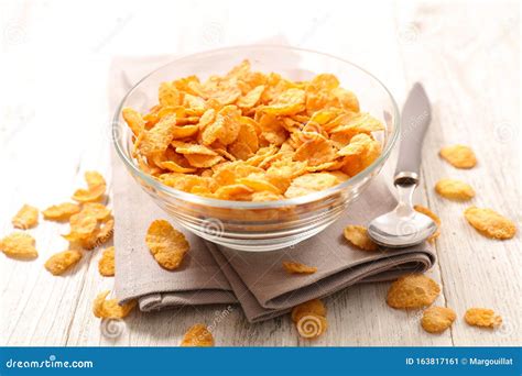 Bowl Of Cereal Cornflakes Stock Image Image Of Breakfast 163817161