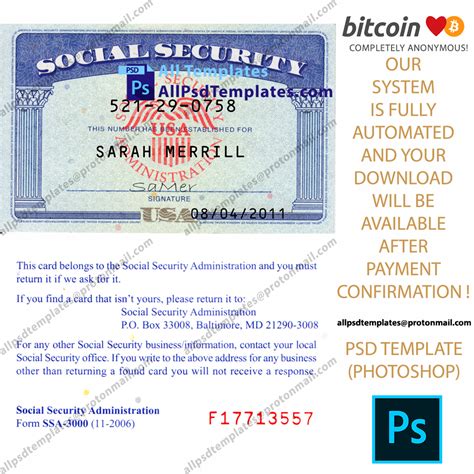 USA SSN Social Security Number Template - ALL PSD TEMPLATES