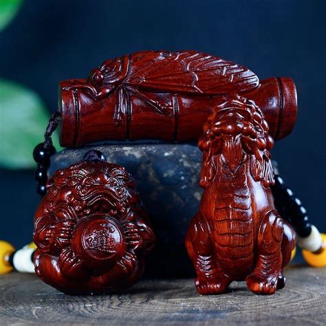 Rhino Horn High Density Red Sandalwood Carving Handle Piece Solid Wood