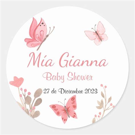 Crea desde cero tu Calcomanía Zazzle Baby shower de mariposa