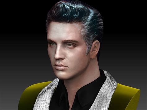 Elvis Presley 3d Model The King 3d Print Bust 3d Model 3d Printable