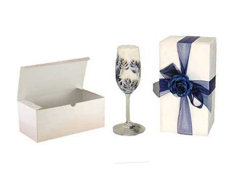 Stemware T Box Kit Wine Glass Favor Box With Ribbon T Etsy