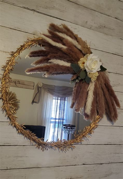 Pampas Grass Mirror Home Decor Wedding Bridal Shower Etsy