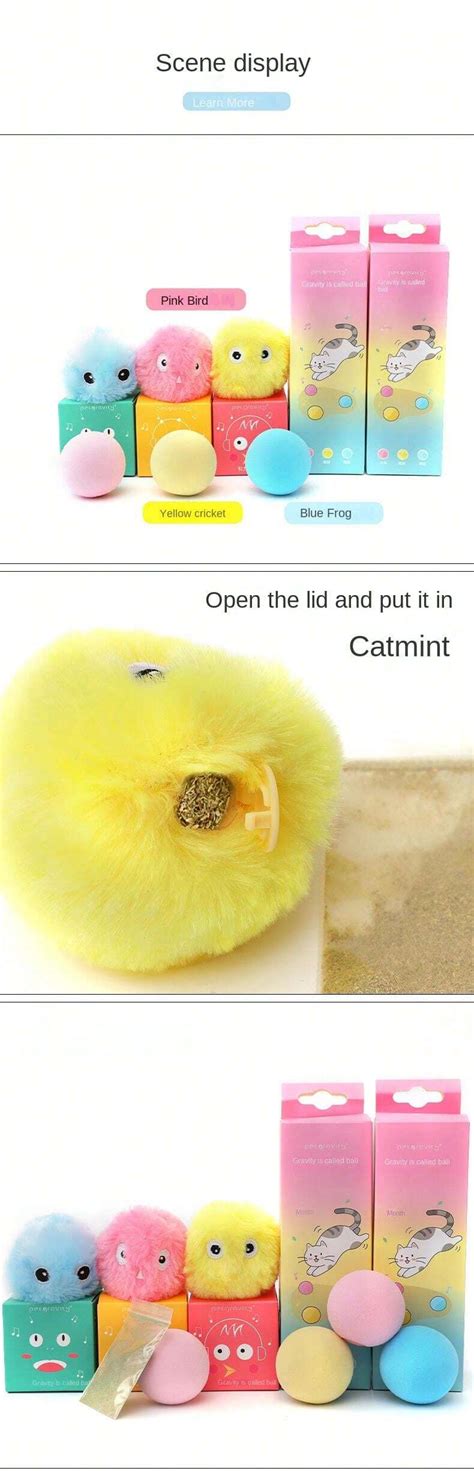 Various Animal Calls Plush Toy Ball Chirping Ball Interactive Cat Plush ...