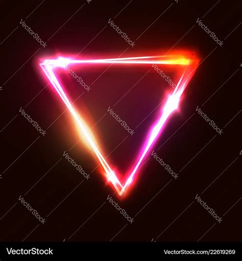 Upside down triangle background neon sign Vector Image