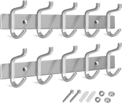 Glazievault Coat Rack Wall Mount Stainless Steel Coat Rack 2 Pack Heavy Duty