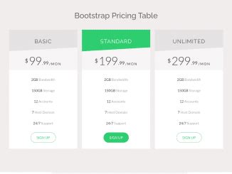 Bootstrap Pricing Table Template — CodeHim