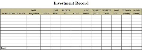 investment templates excel word excel formats