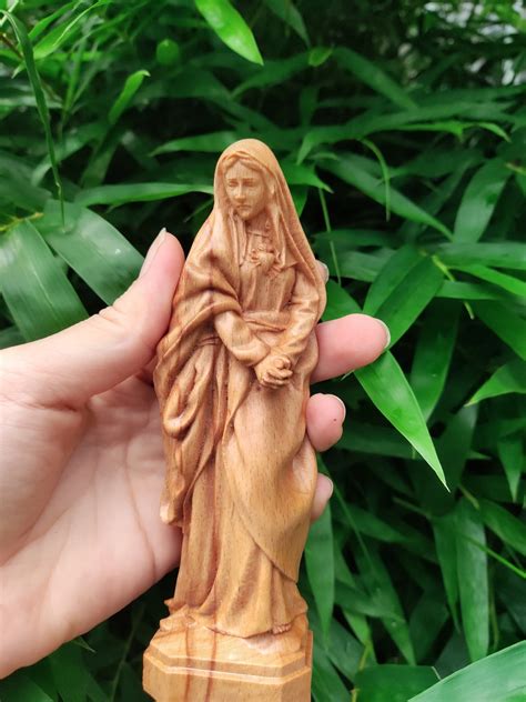 Wooden Statue Of Virgin Mary In Sorrows Virgin Our Lady Mary Crying Statue Heart Broken Mother