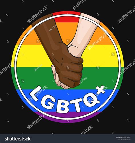 Lgbtq Gay Pride Round Banner Multiracial Stock Vector Royalty Free Shutterstock