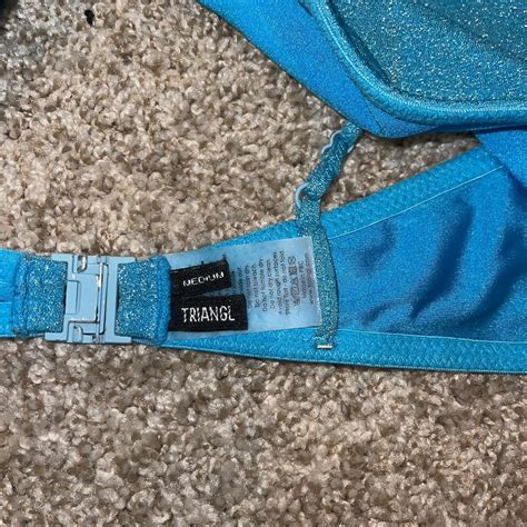 Sparkly Light Blue Triangle Bikini Only Worn A Few Depop