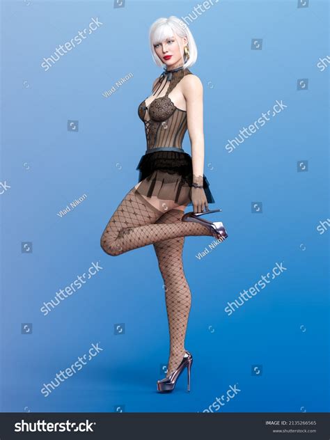 Beautiful Sexy Woman Black Lace Lingerie Stock Illustration Shutterstock