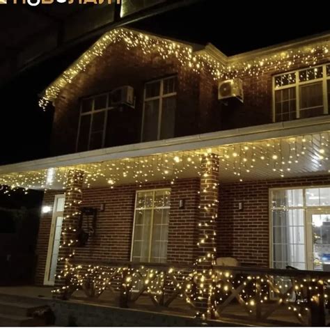 Новогодняя уличная светодиодная рождественская гирлянда бахрома с FLASH ...