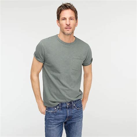 J Crew Garment Dyed Slub Cotton Crewneck T Shirt Mens Outfits Mens