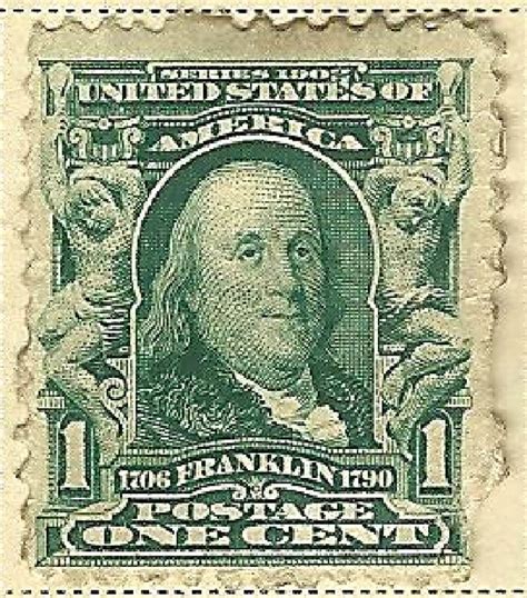 Scott Benjamin Franklin Cent Green Stamp Very Rare Etsy