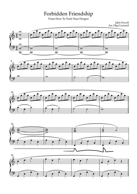 Forbidden Friendship Arr Olga Leonard By John Powell Sheet Music For