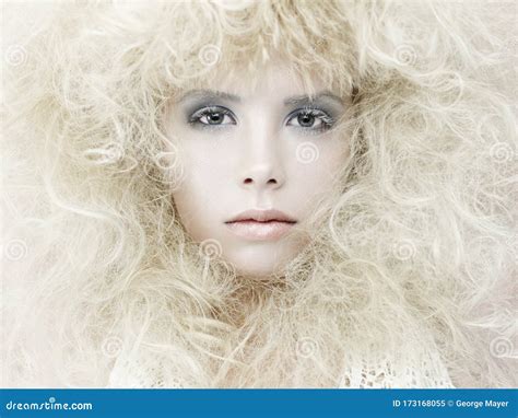 Blonde With Fashionable Makeup And Hairstyle Stock Image Image Of Beauty Haircut