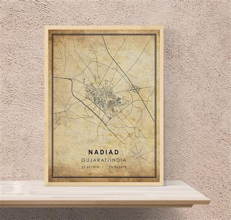 Nadiad Map Print Nadiad Map India Map Art Nadiad City Etsy