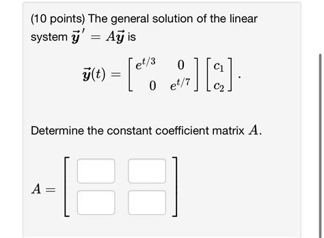 Solved Points The General Solution Of The Linear Chegg