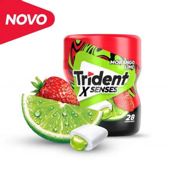 Chiclete Trident X Senses Morango Lime Garrafa 54g é aqui no Extrabom