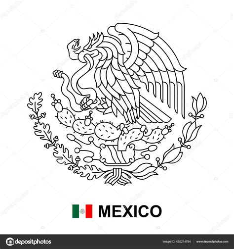 Mexican Flag Symbol Black And White