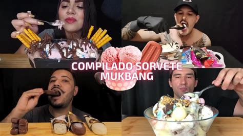 Asmr Mukbangers Brasil Comendo Sorvete Compilado Youtube