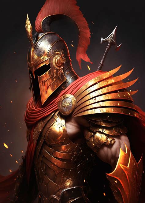 Achilles Warrior Poster Picture Metal Print Paint By Nogar