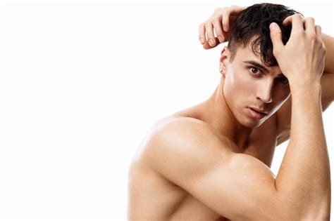 Premium Photo Sexy Guy Athlete With A Pumpedup Torso Nude Model
