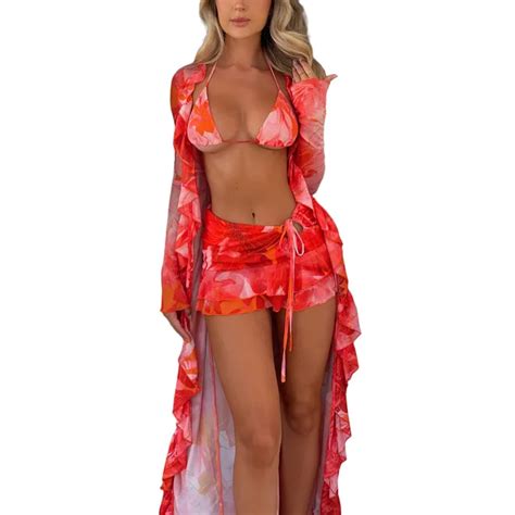 Yiiciovy Summer Sexy Women S Piece Bathing Suit Bikini Set Halter Triangle Bikini Bras Lace