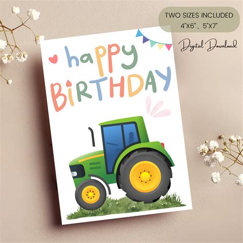 Tractor Birthday Card Print Perfect Card For Your Favorite Farmer