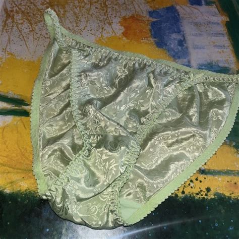 Vintage L Satin String Bikini Panties Wet Shiny Exotic Ebay
