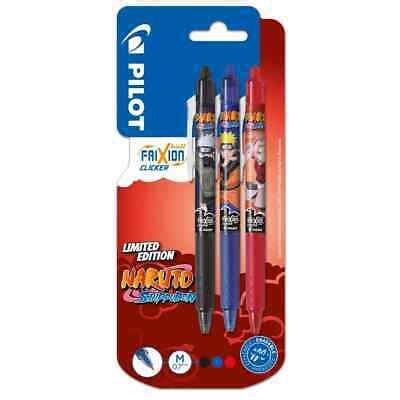 Pilot Frixion Clicker Erasable Rollerball Pens Black Red Blue