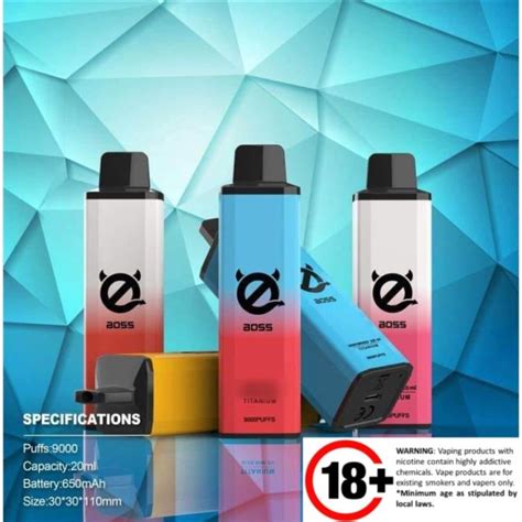 Ajlr40560kgu Boss Titanium 9000 Puffs Disposable Vape Pod Up To 9k