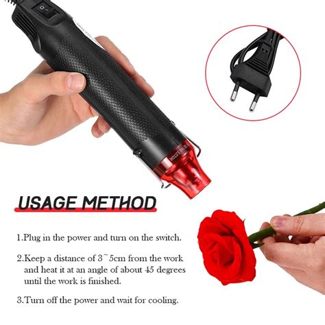 W Heat Gun Hand Hold Hot Air Heat Gun Blower V Plastic Shrink Tube Gun Gum Remover With On