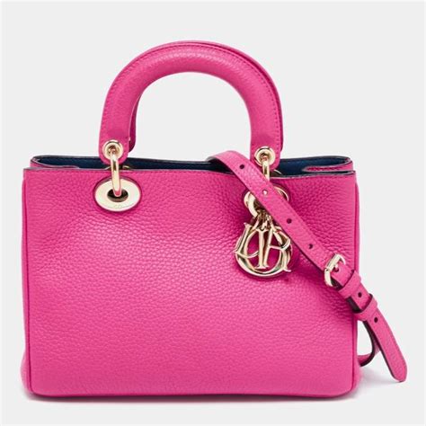 Dior Pink Grained Leather Mini Diorissimo Tote Dior | The Luxury Closet