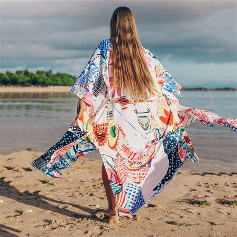 Women Summer Printing Bikini Cover Ups Kimono Kaftan Beach Dress Bathing Suit Tunic Plus Size