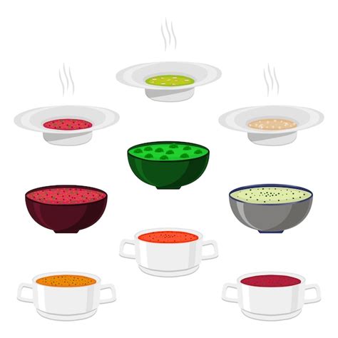 Premium Vector Vector Illustration For Hot Ceramic Bowl Wide Plate Is Filled With Various