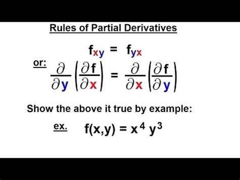 Calculus Partial Derivative Of Rule Of Partial Derivative